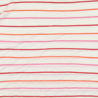 Nutmeg Womens White Striped  Pullover Jumper Size 10