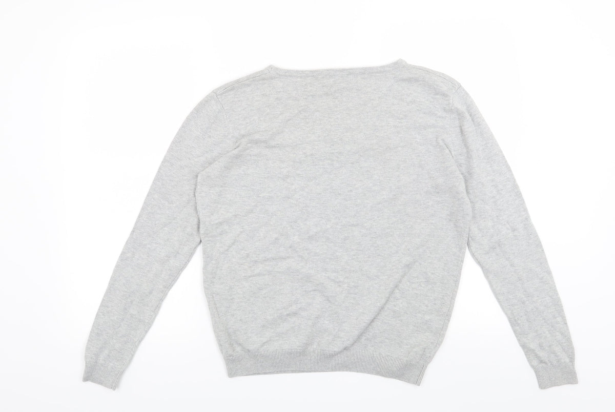 Peacocks Womens Grey Floral  Pullover Jumper Size 10