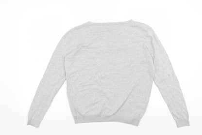 Peacocks Womens Grey Floral  Pullover Jumper Size 10