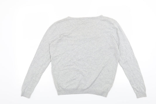 Peacocks Womens Grey Floral  Pullover Jumper Size 10