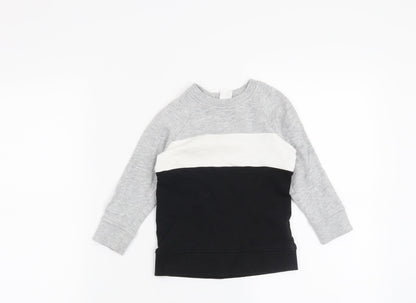 H&M Boys Black Striped  Pullover Jumper Size 18-24 Months