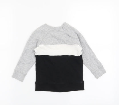 H&M Boys Black Striped  Pullover Jumper Size 18-24 Months