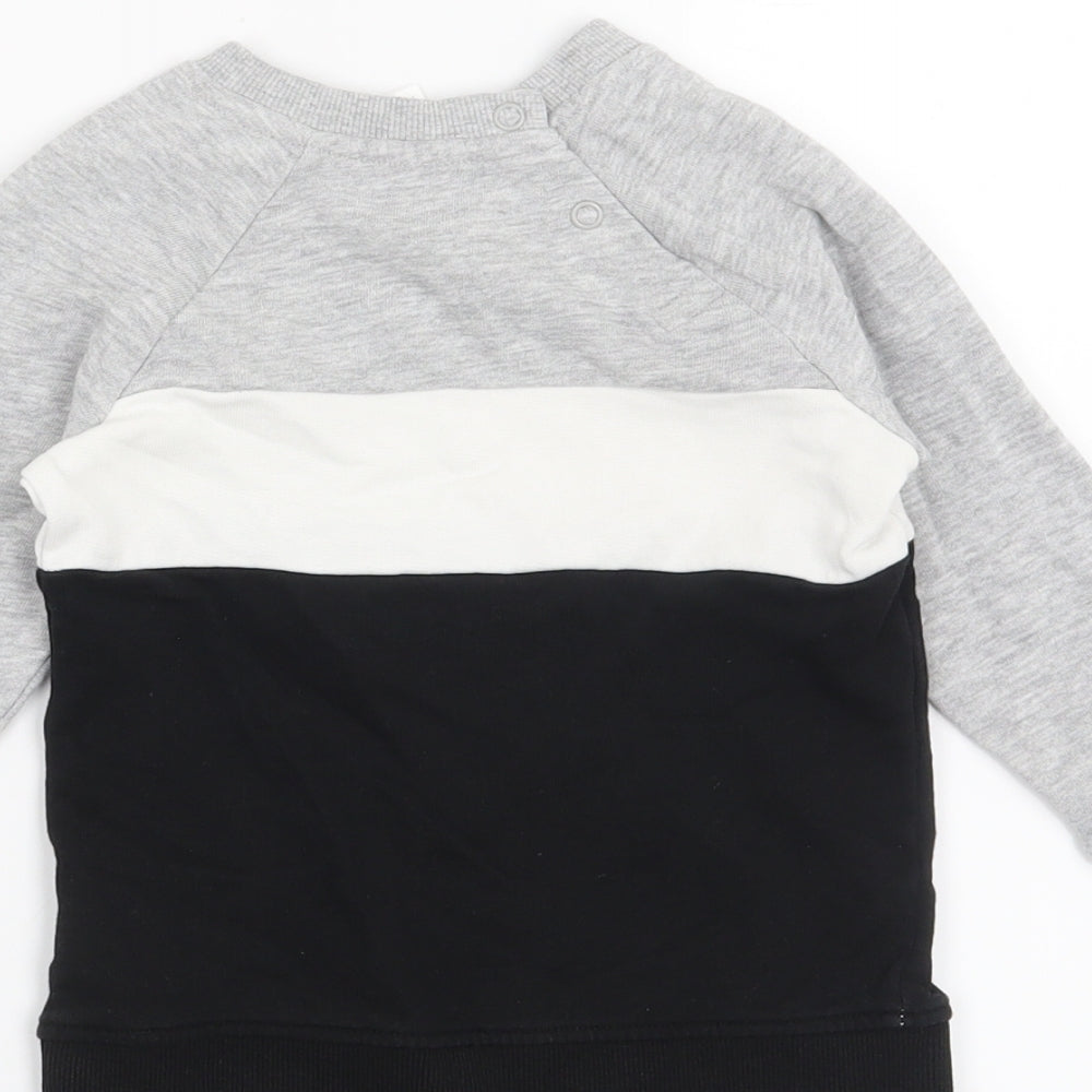 H&M Boys Black Striped  Pullover Jumper Size 18-24 Months