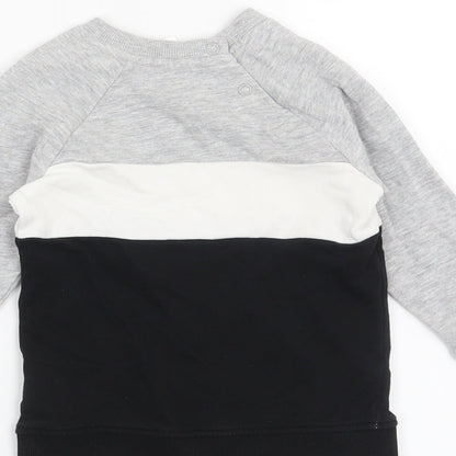 H&M Boys Black Striped  Pullover Jumper Size 18-24 Months