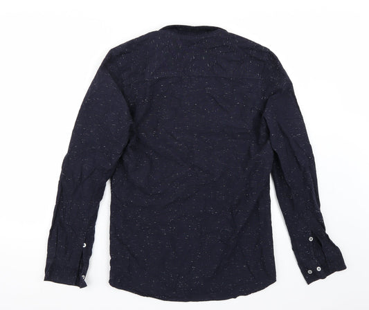 Mens UK Size S H&M Blue  Button-Up Long Sleeve Casual Shirt