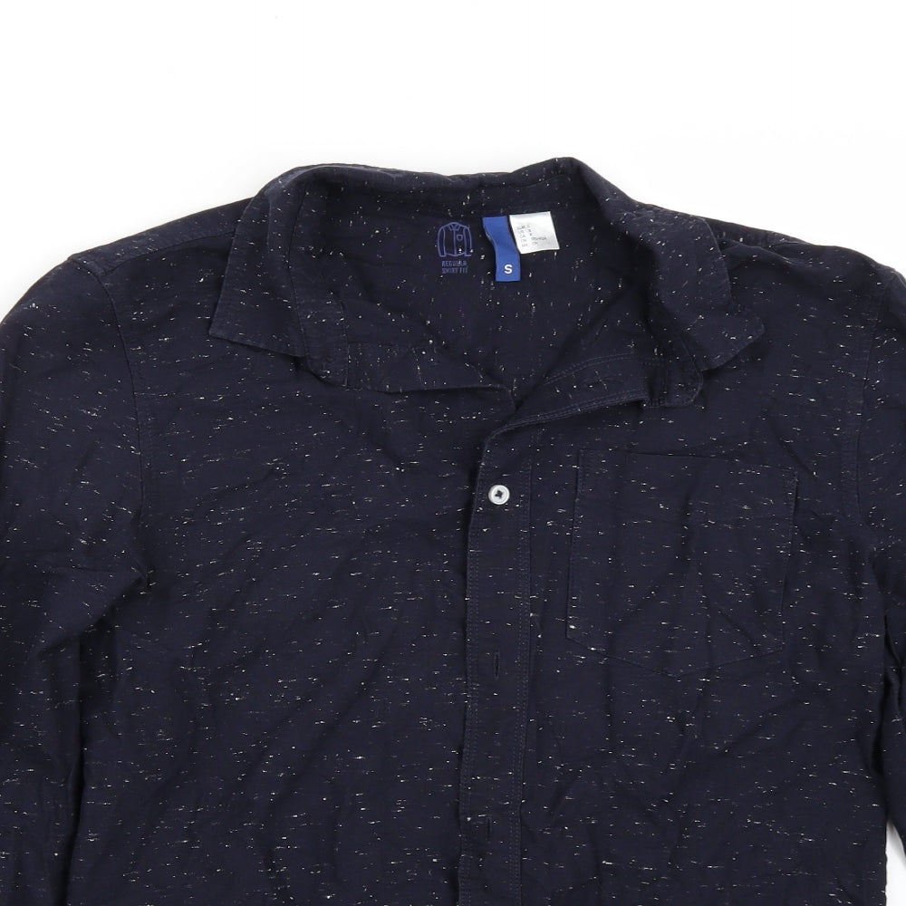 Mens UK Size S H&M Blue  Button-Up Long Sleeve Casual Shirt