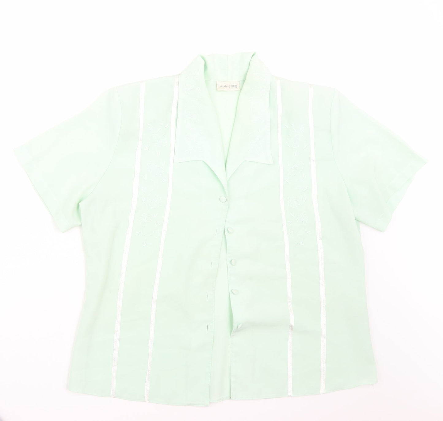 Michael Gold Womens Green   Basic Button-Up Size 18