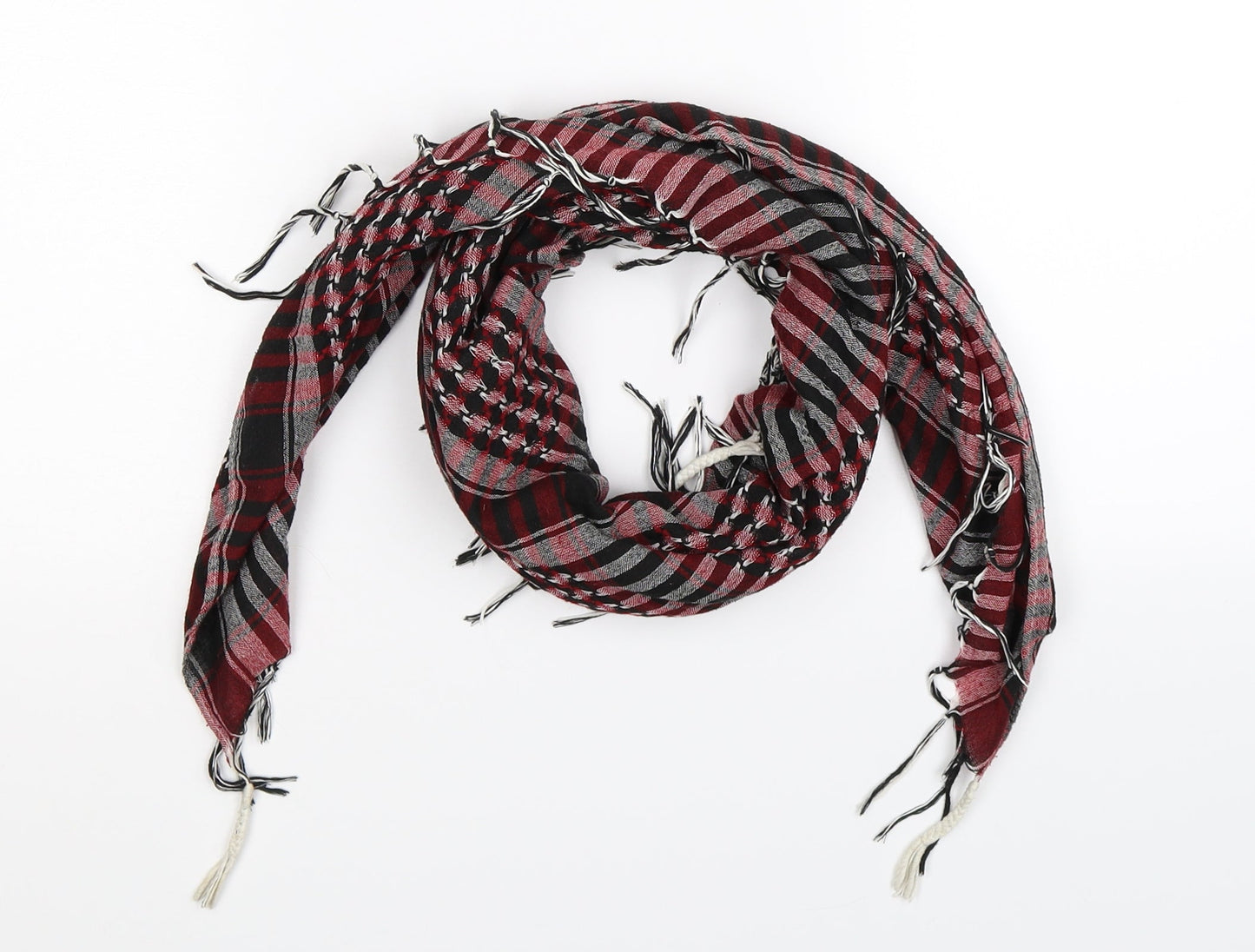 Preworn Womens Multicoloured Check Knit  Scarf