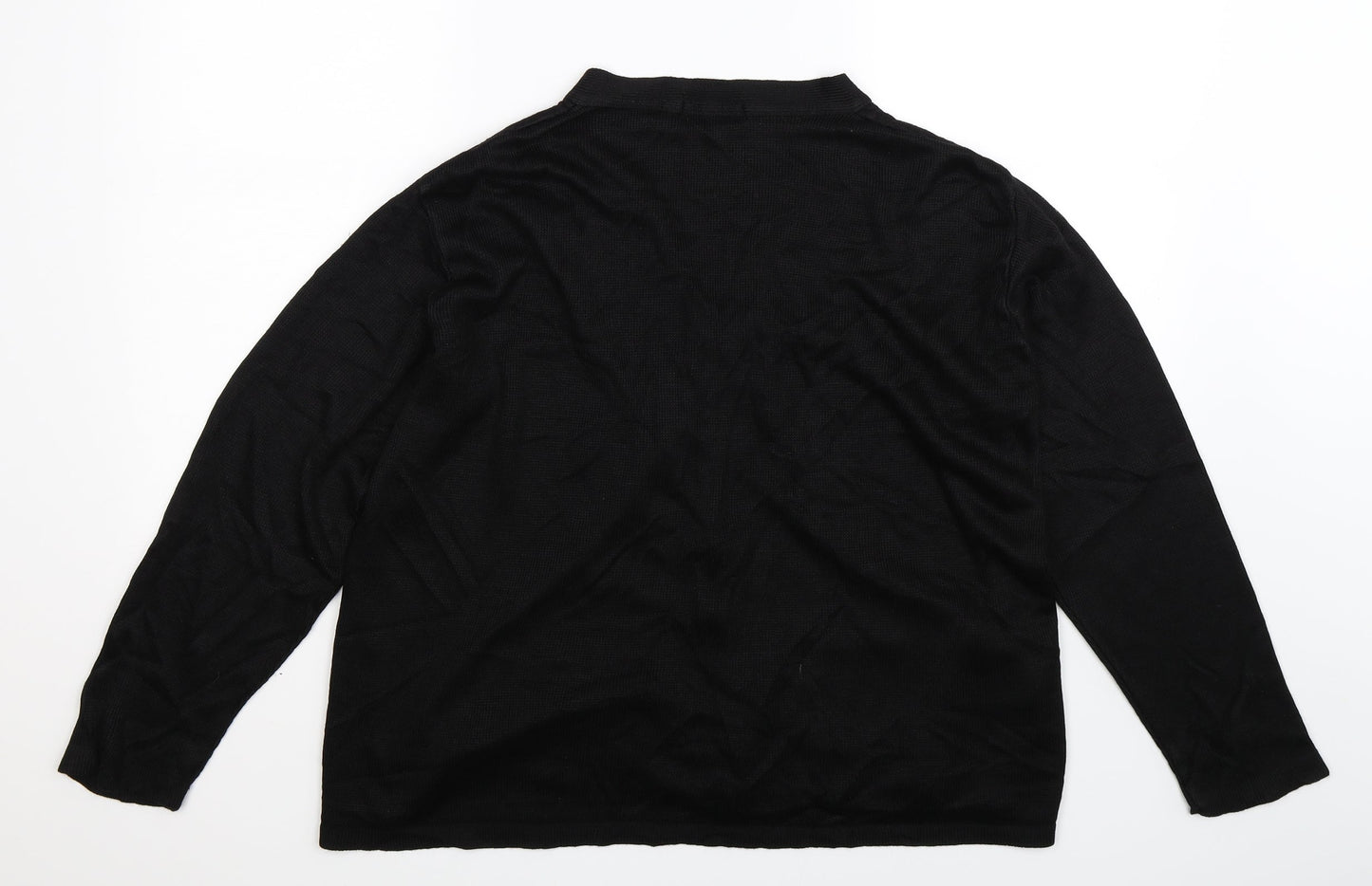 Merry Gold Womens Black  Knit Cardigan Jumper Size L