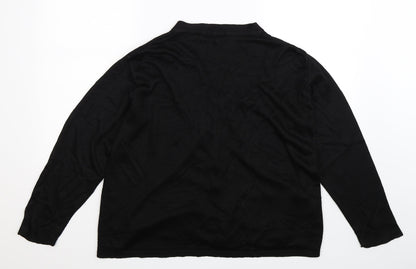Merry Gold Womens Black  Knit Cardigan Jumper Size L