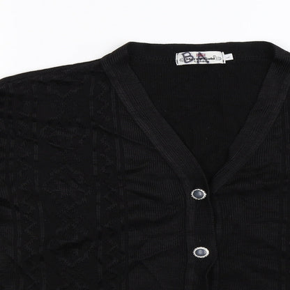 Merry Gold Womens Black  Knit Cardigan Jumper Size L