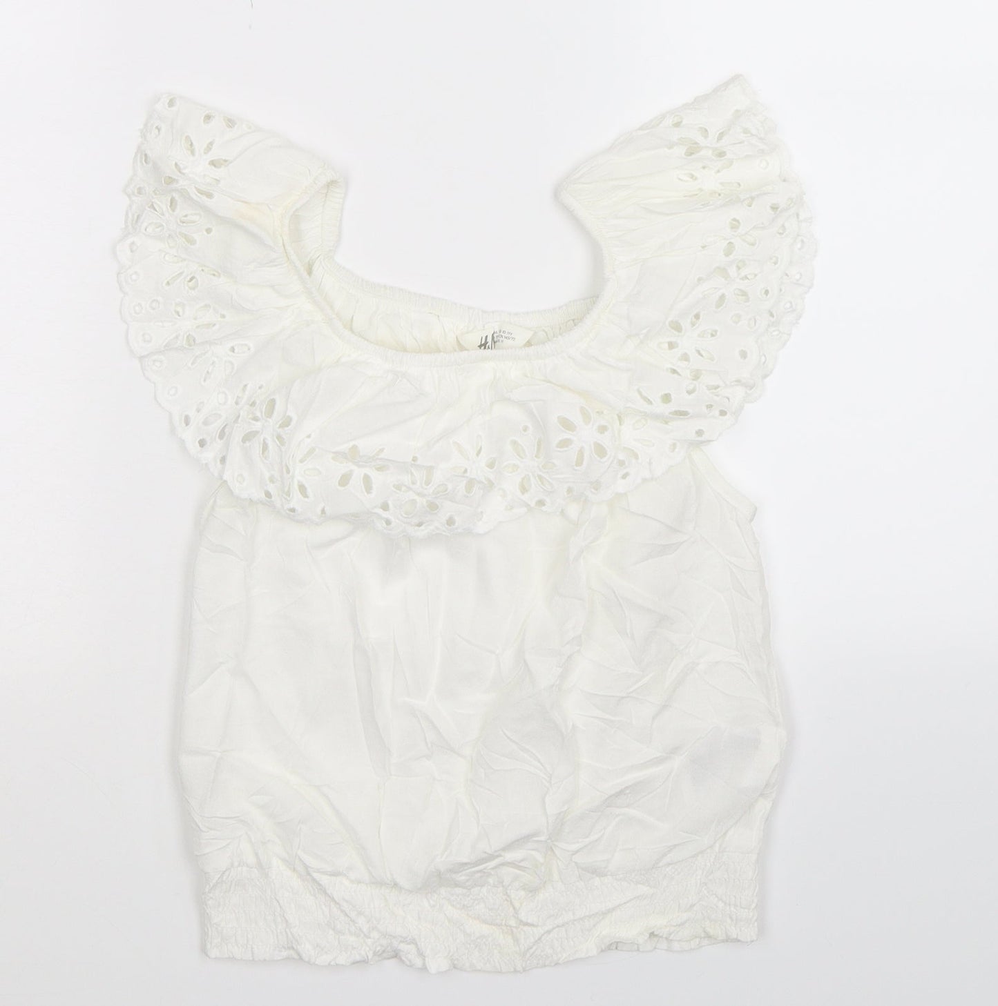 H&M Girls White   Basic T-Shirt Size 10-11 Years