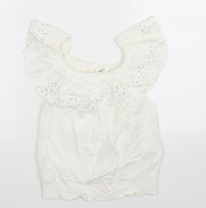 H&M Girls White   Basic T-Shirt Size 10-11 Years