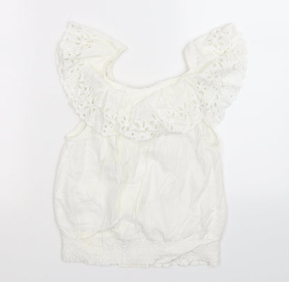H&M Girls White   Basic T-Shirt Size 10-11 Years