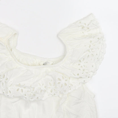 H&M Girls White   Basic T-Shirt Size 10-11 Years