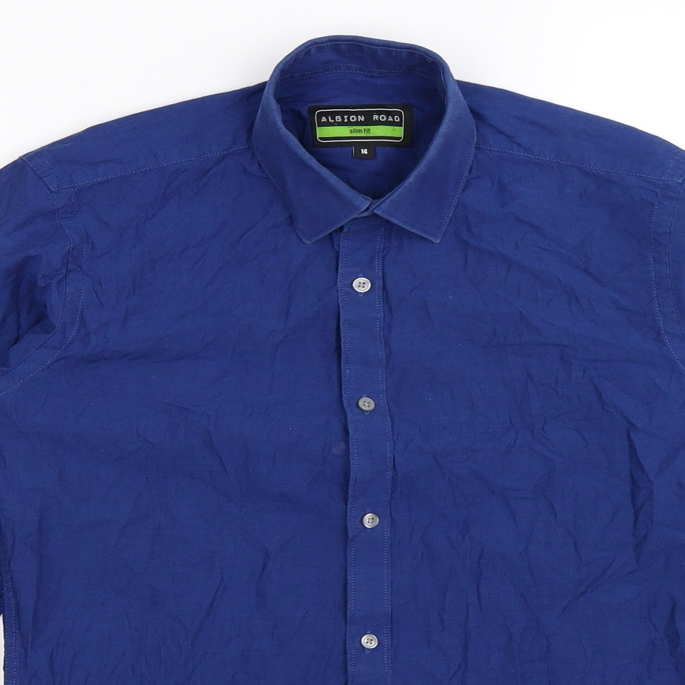 Albion Road Boys Blue   Basic Button-Up Size 14 Years