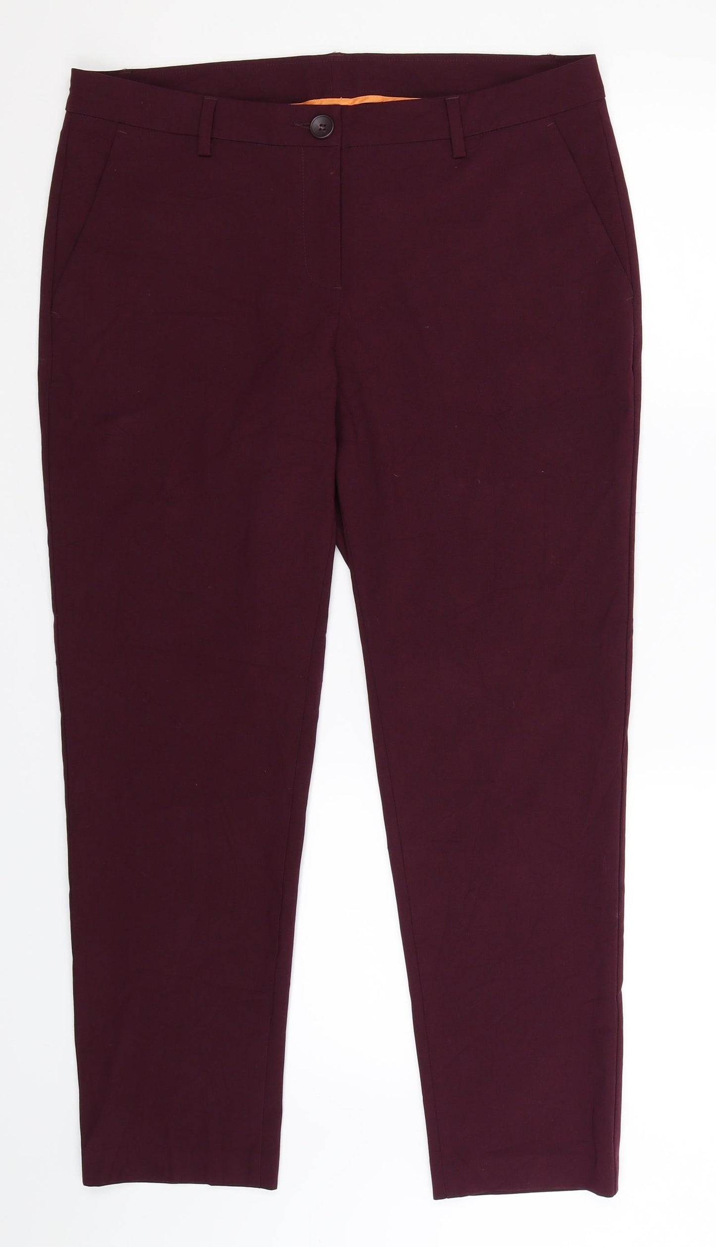 Womens UK Size 14 United Colors of Benetton Slim Fit  Purple Trousers