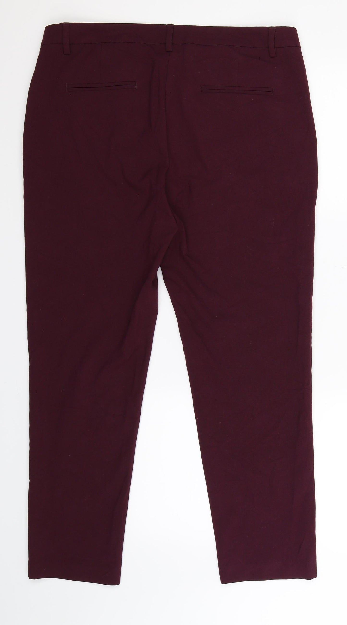 Womens UK Size 14 United Colors of Benetton Slim Fit  Purple Trousers