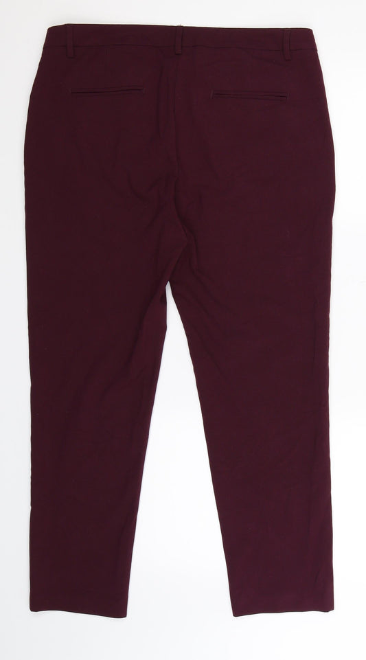Womens UK Size 14 United Colors of Benetton Slim Fit  Purple Trousers