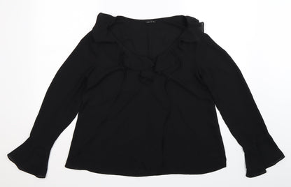 Womens UK Size 10 River Island Black Basic Blouse