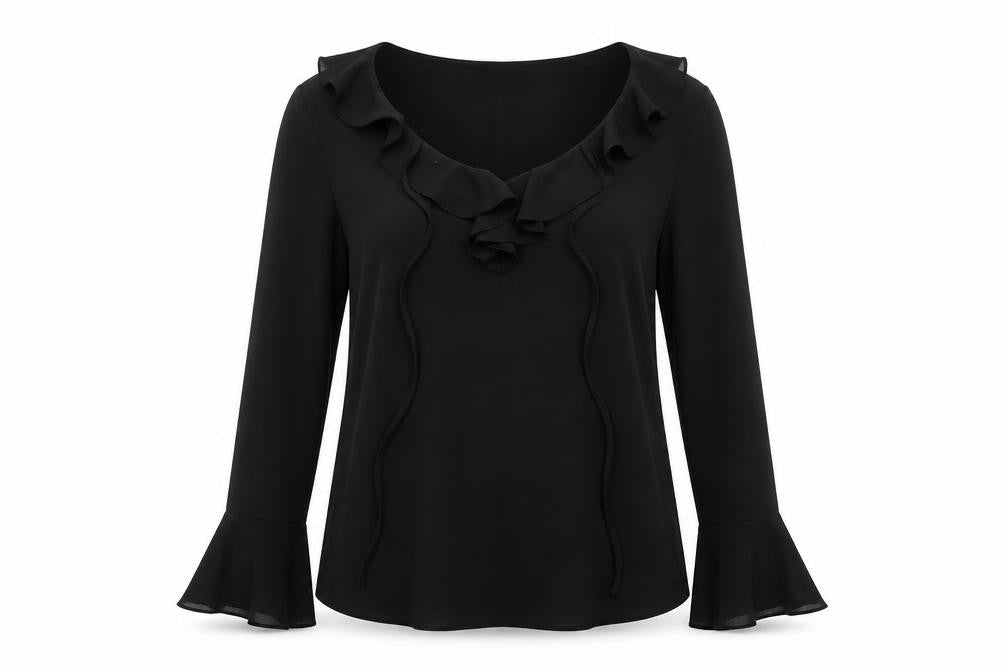 Womens UK Size 10 River Island Black Basic Blouse