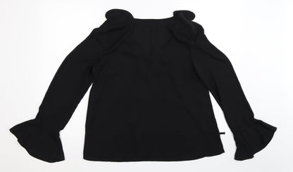 Womens UK Size 10 River Island Black Basic Blouse