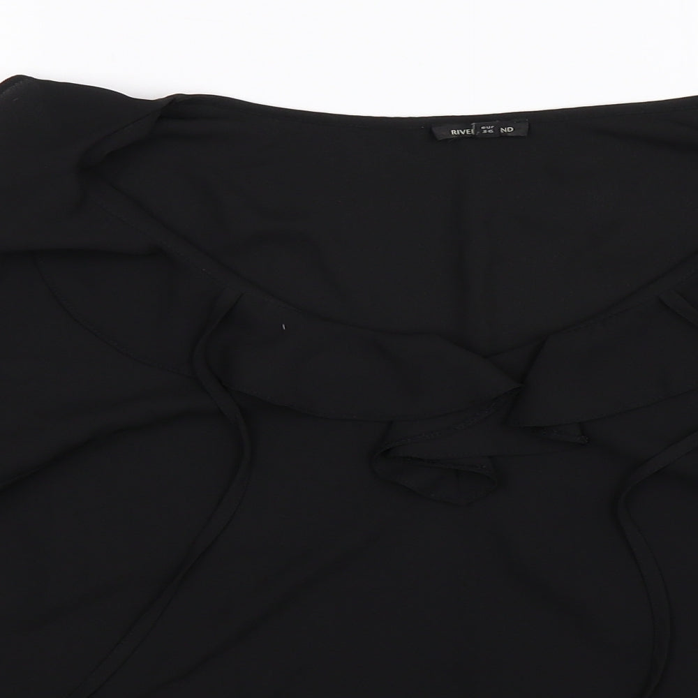 Womens UK Size 10 River Island Black Basic Blouse