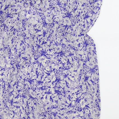 F&F Womens White Floral  Basic Blouse Size 10