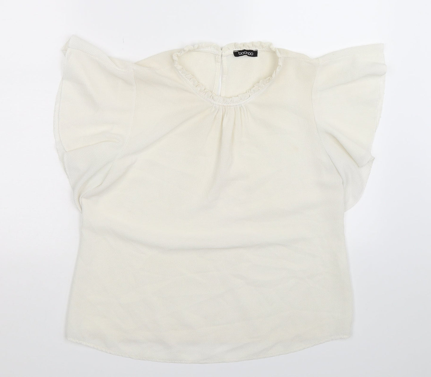 Boohoo Womens White   Basic Blouse Size 10