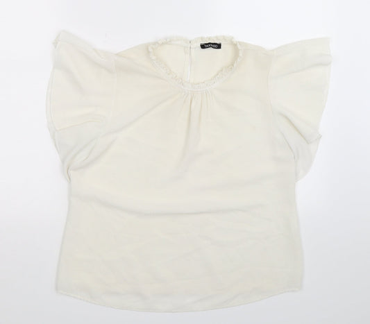 Boohoo Womens White   Basic Blouse Size 10