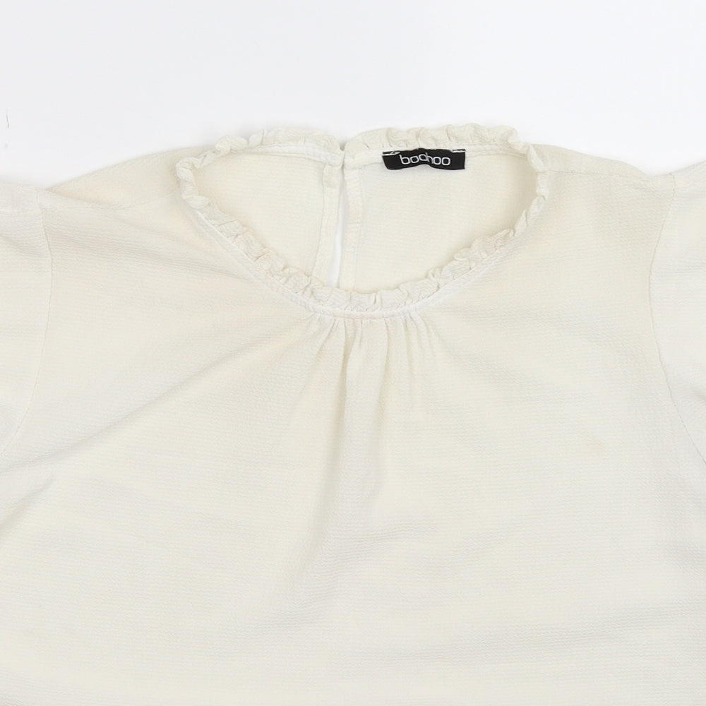 Boohoo Womens White   Basic Blouse Size 10