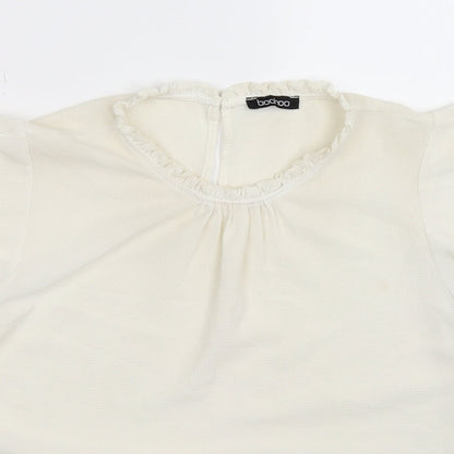 Boohoo Womens White   Basic Blouse Size 10