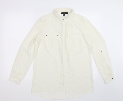 Atmosphere Womens White   Basic Button-Up Size 12
