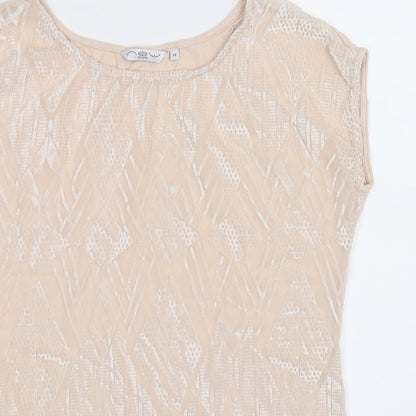 Womens UK Size 10 New Look Beige Basic Tank