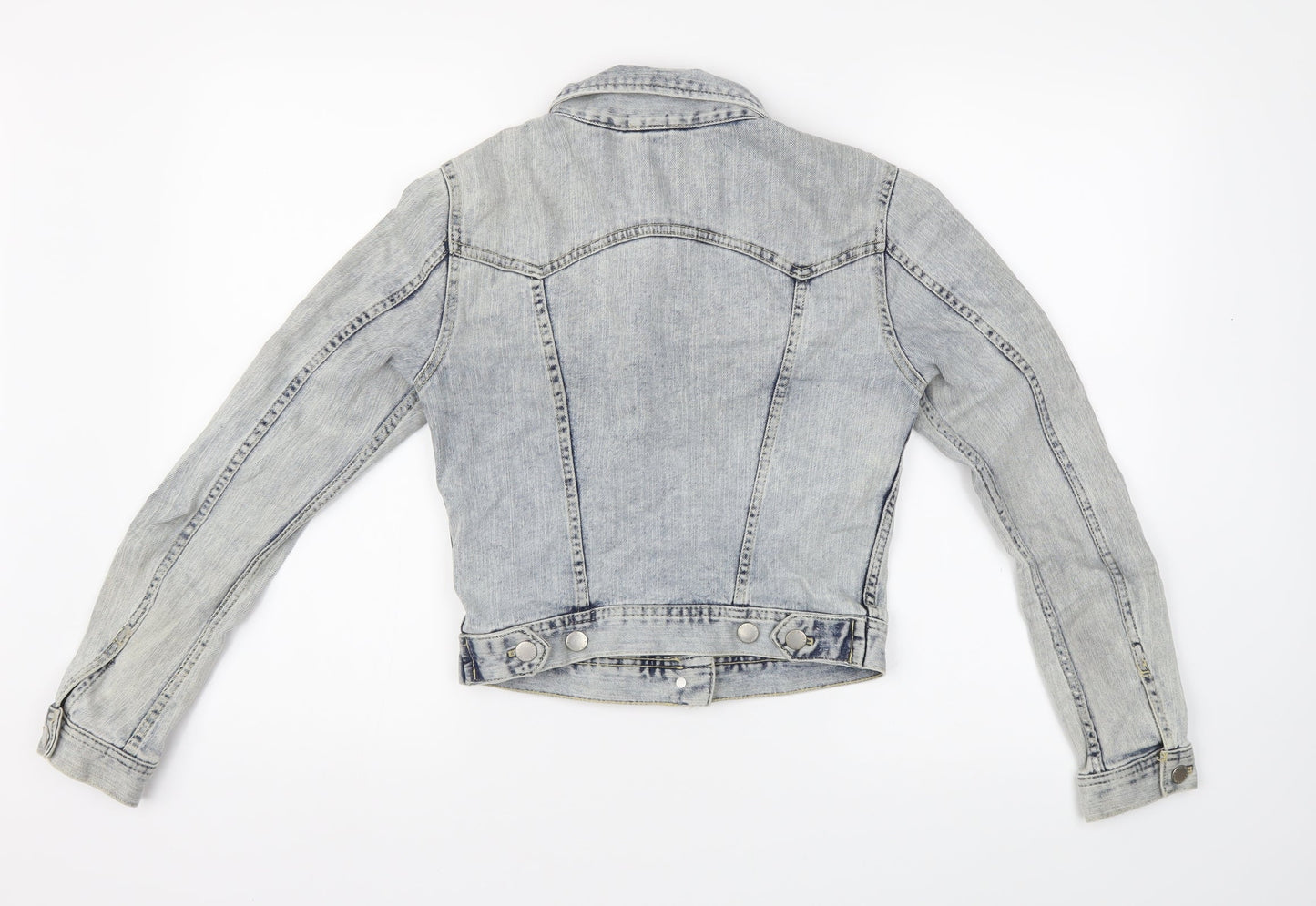 Womens UK Size 8 Divided Blue Motorcycle Jacket