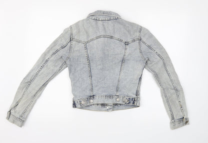 Womens UK Size 8 Divided Blue Motorcycle Jacket
