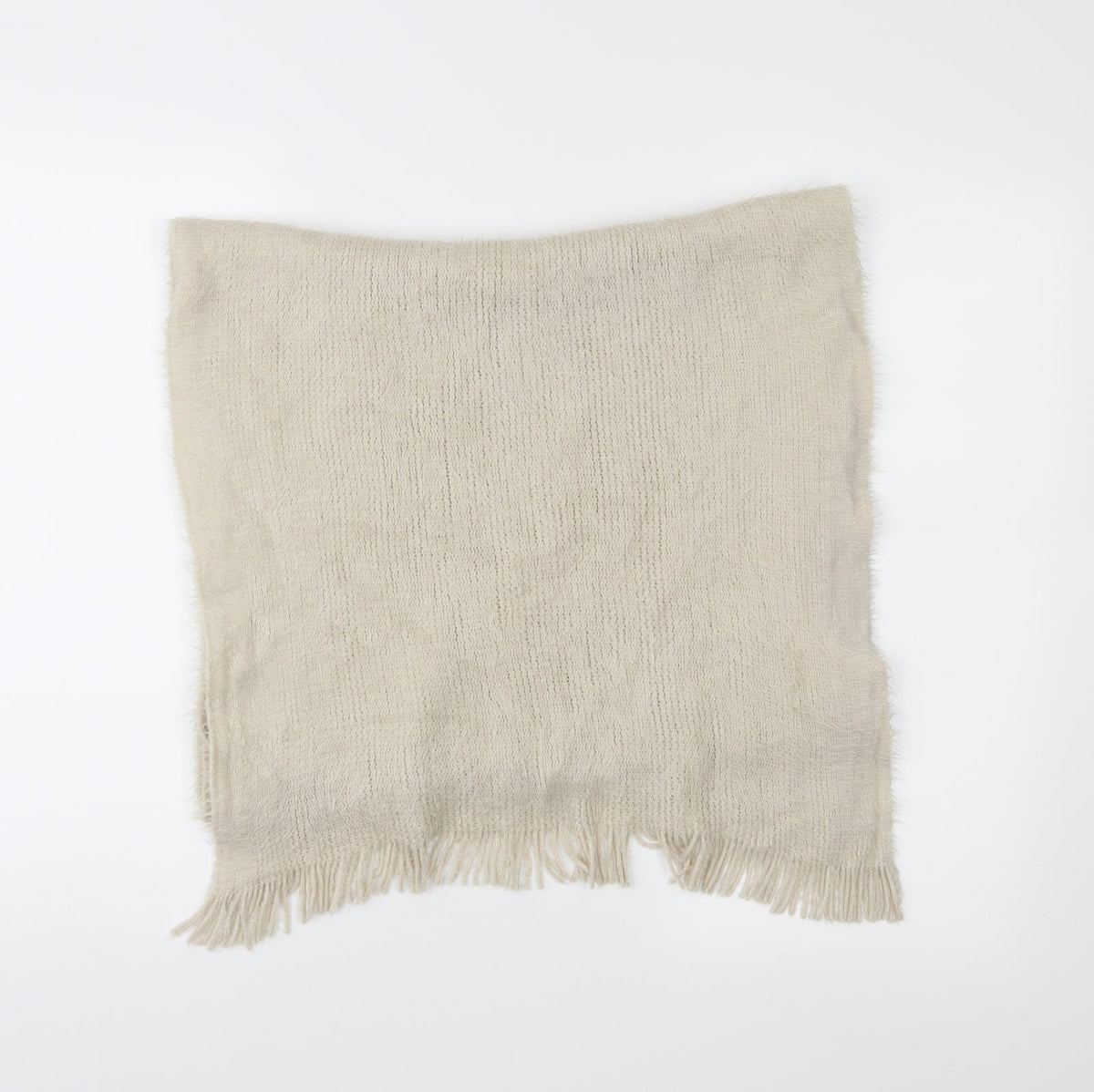 Front view of Atmoaphere unisex beige shawl/wrap