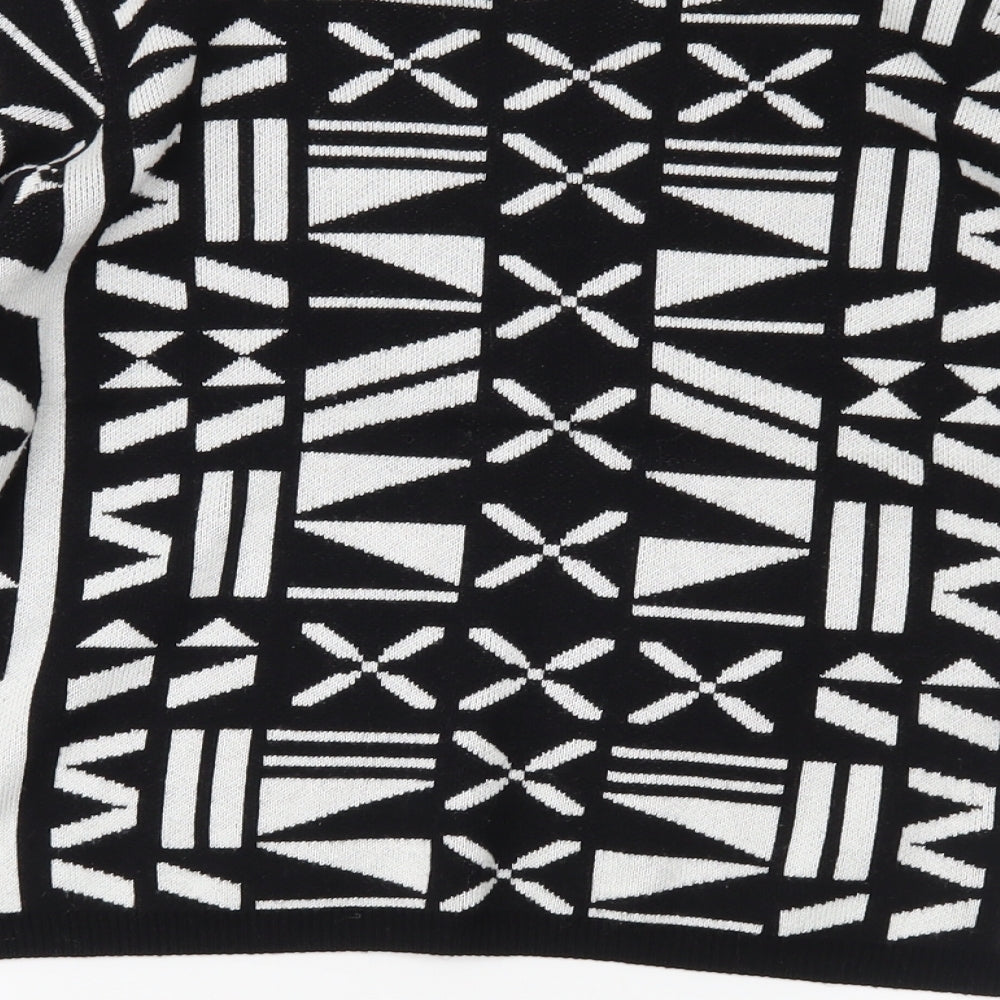 ESMARA Womens Black Geometric  Pullover Jumper Size 10
