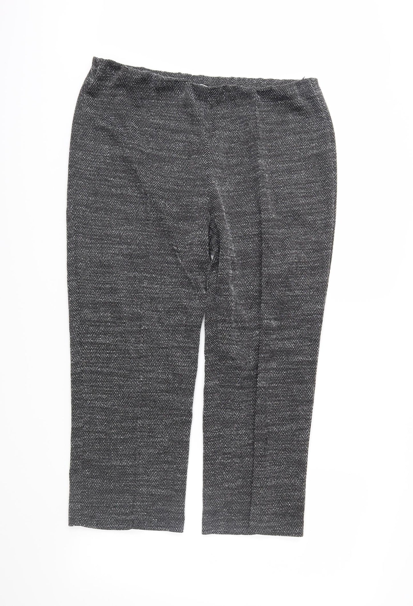 Classic Womens Grey Herringbone  Trousers  Size 16 L23 in