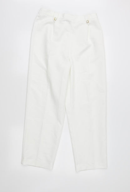 Womens UK Size 10 BM Regular Fit  White Trousers