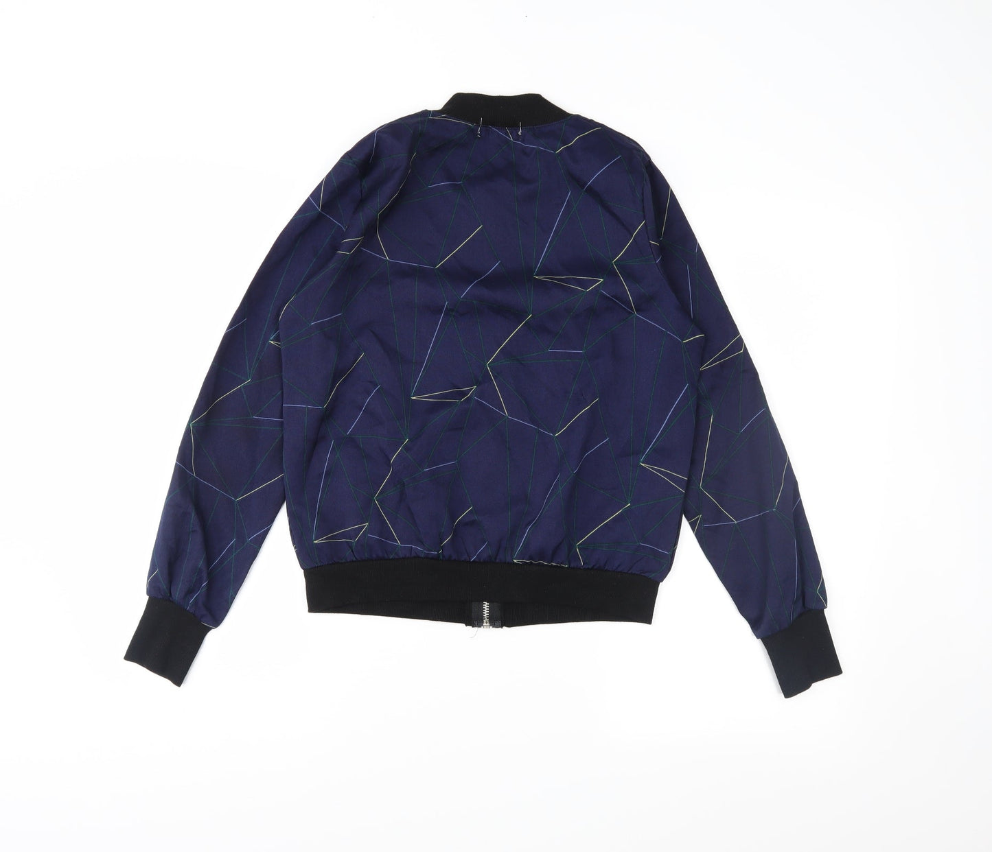 jcl Womens Blue Geometric  Varsity Jacket Jacket Size S