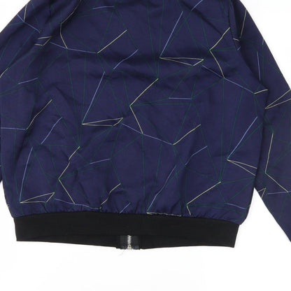 jcl Womens Blue Geometric  Varsity Jacket Jacket Size S