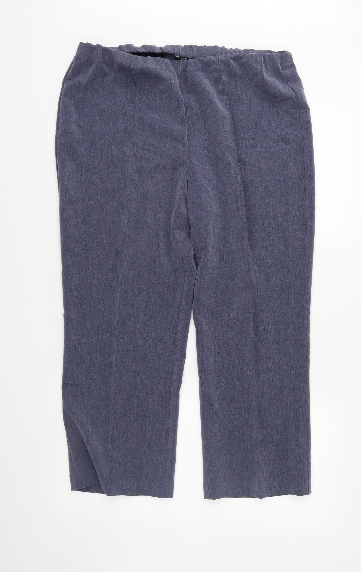 Womens UK Size 16 Classic Regular Fit Cropped Blue Trousers