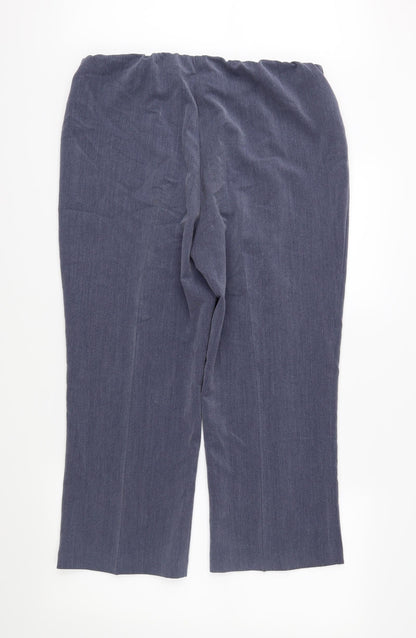 Womens UK Size 16 Classic Regular Fit Cropped Blue Trousers