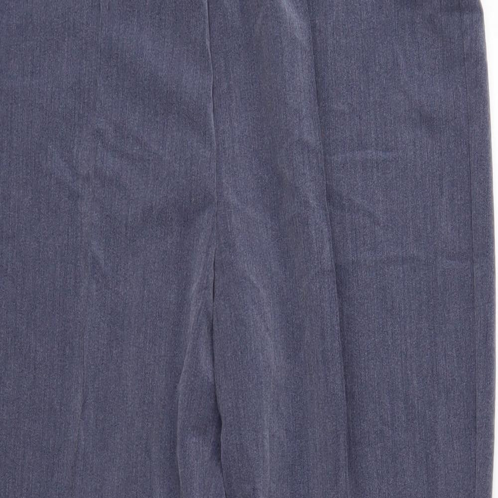 Womens UK Size 16 Classic Regular Fit Cropped Blue Trousers