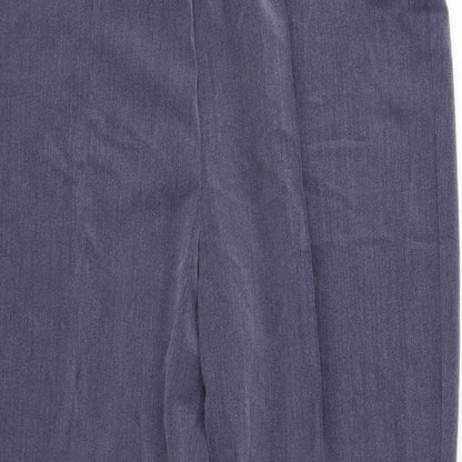 Womens UK Size 16 Classic Regular Fit Cropped Blue Trousers