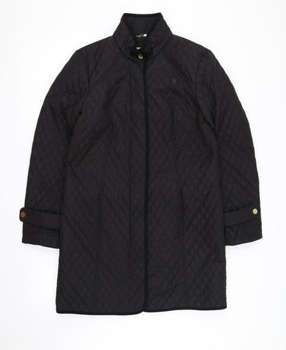 Womens UK Size 10 Country Casuals Black Overcoat