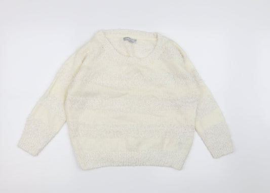 redherring Womens White  Knit Pullover Jumper Size 10