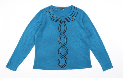 Bonmarché Womens Blue Knit Pullover Jumper Size L