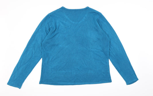 BM Womens Blue  Knit Pullover Jumper Size L